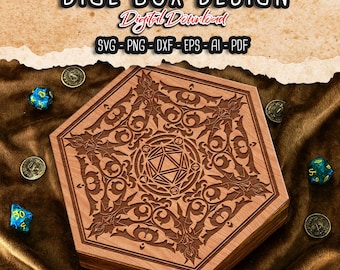 Enchanted Vines Dice Box SVG: Laser Cut RPG Storage File