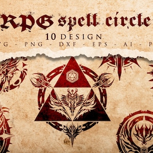 RPG Zauberkreis BUNDLE, W20 svg, RPG Arcane Circle, polyedrische Würfel svg, Rollenspiel svg, Würfel, Cricut und Silhouette geschnitten Dateien