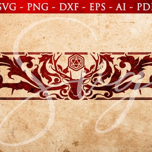 Hirschkopf, Buck svg, RPG Dice & Pencil Box Design svg, Druide, Hirschgeweih SVG, RPG-Spiel, Dice Set Box svg, Gaming Dice Box Design svg