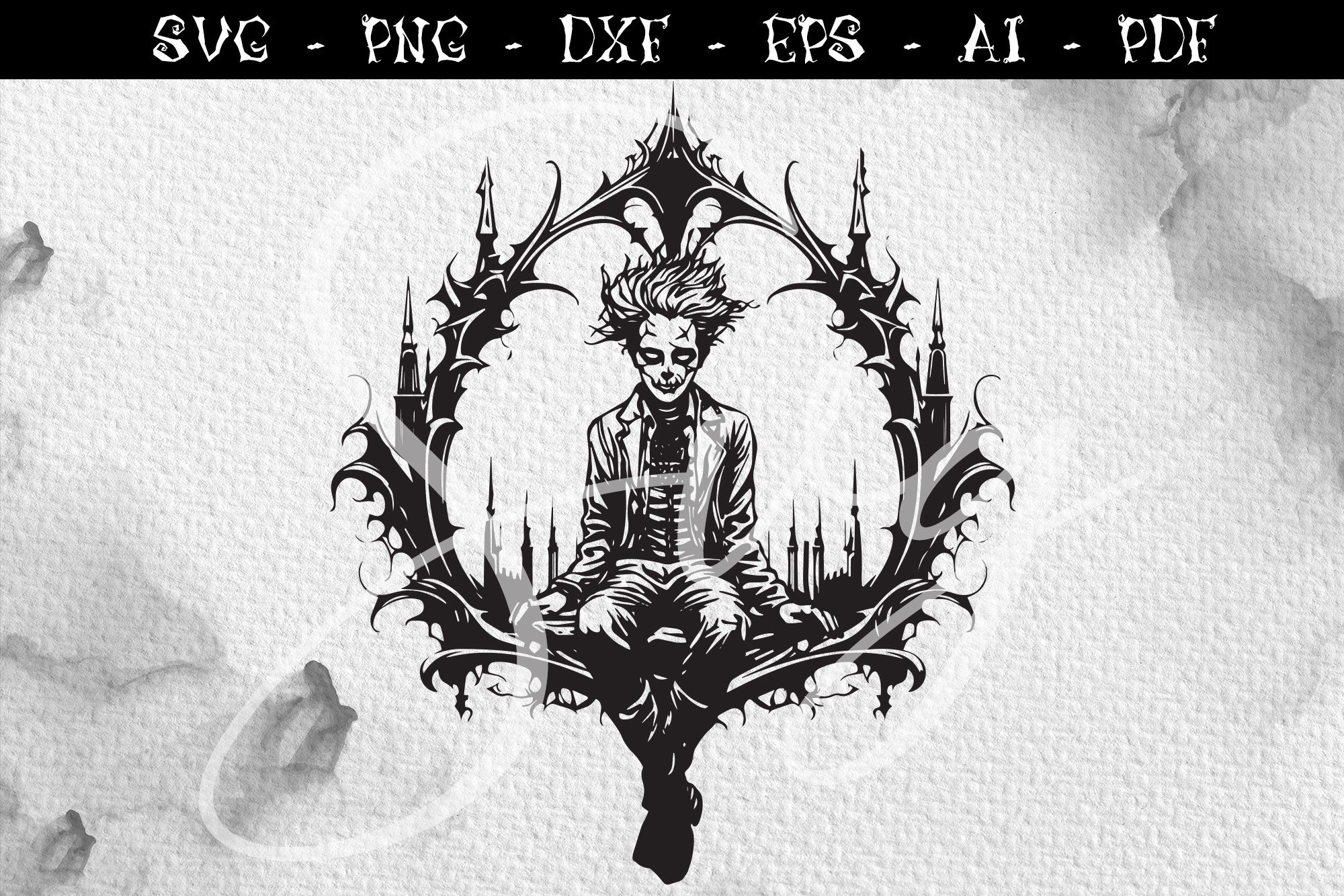 Gothic Boy SVG: Scary Mystic Character, Witchcraft Cut File - Etsy