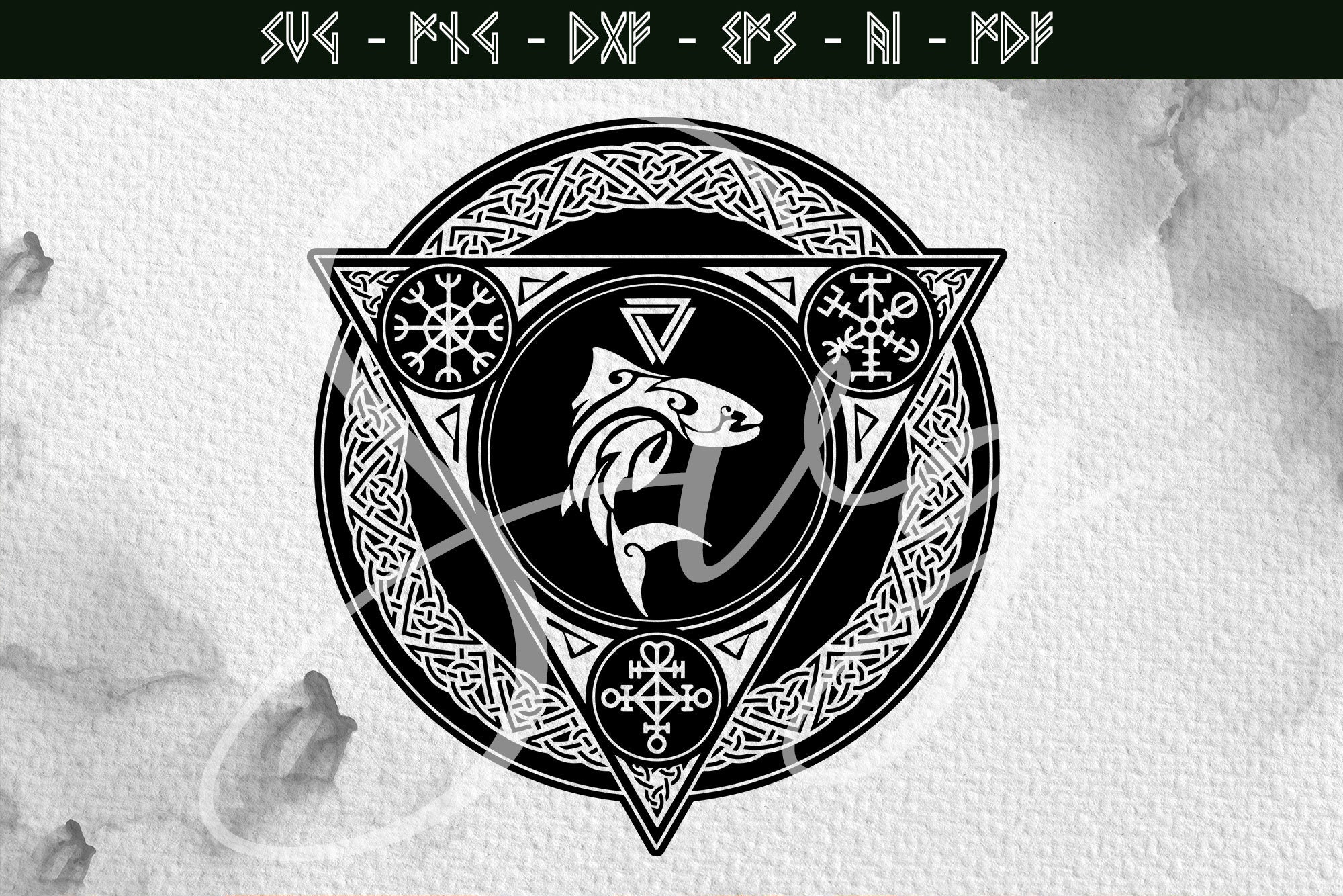 Celtic Salmon Zodiac SVG: Viking Runes, Spirit Animal (digital Files ...