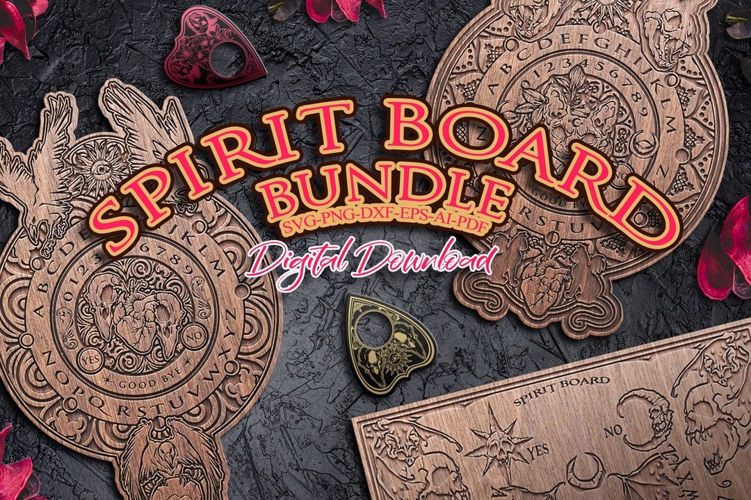 Spirit Board BUNDLE Svg, 10 Spirit Contact Board Files, Halloween Decor