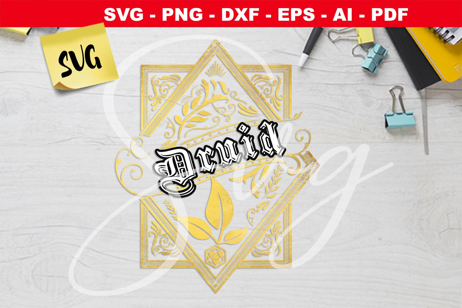 Download DnD svg RPG Class Emblem Druid rpg games D&D svg Role | Etsy