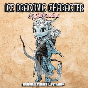 Ranger Ice personaggio draconico PNG, clipart fantasy, giochi di ruolo, TTRPG, ritratti di PNG, clipart di gioco di ruolo sfondo trasparente