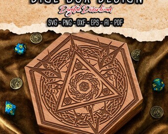 Arcane Flame Dice Box SVG: Laser Cut RPG Storage File