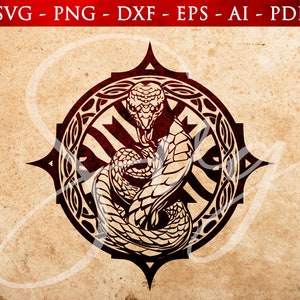 Emblema de serpiente svg, Dungeon master svg, RPG svg, D20, juegos de rol, Pathfinder 2e, Juego de rol svg, Cricut y Silhouette cut file
