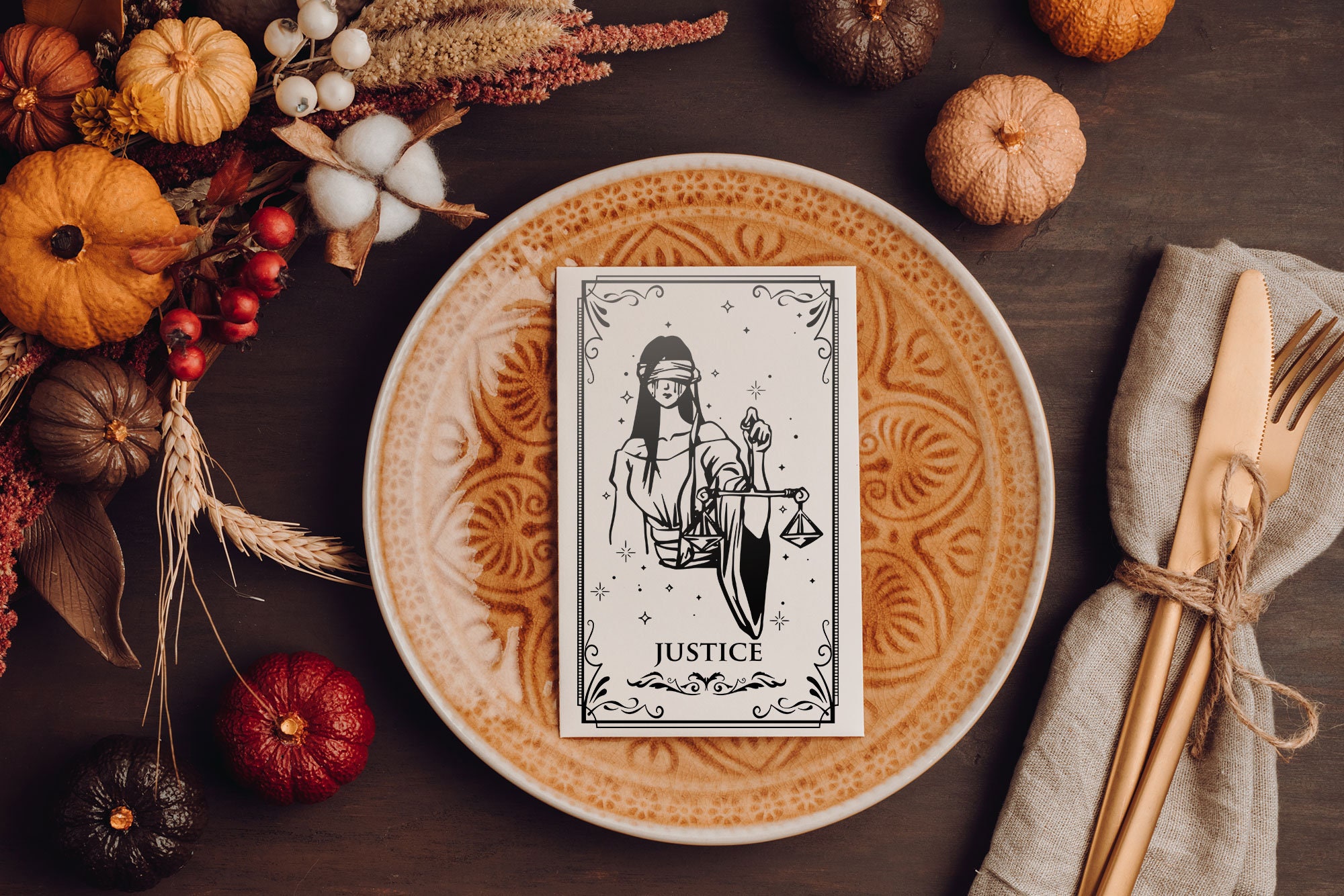 Justice Tarot Card SVG: Gothic Major Arcana Deck Cut File - Etsy
