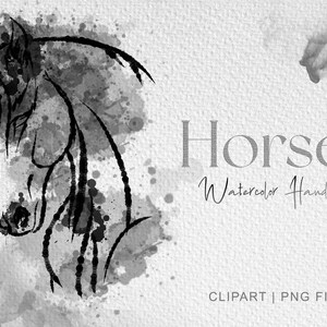 Watercolor Horse Clipart, Horse clipart, Horse Art Printable, animal watercolor painting, animal clipart, PNG Images Transparent Background