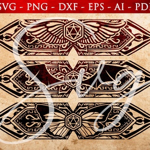 RPG Dice & Pencil Box Design svg, celestial warlock, fey, fiend rpg classes, rpg game, Dice Set Box svg, Gaming Dice Box design svg