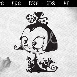 Baby Vampire svg, cute vampire girl svg, Gothic svg, Spooky Goth svg, Spoopy, Witchcraft svg, Witchy Svg halloween party for Cricut