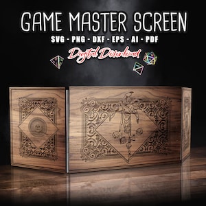 DM Screen SVG 3 paneles GM Hand design, Table Top Gaming pantalla svg, juegos rpg svg, regalo Game Master, Pantalla para tablero, Descarga instantánea