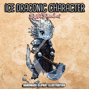 Barbarian Ice personaggio draconico PNG, clipart fantasy, giochi di ruolo, TTRPG, ritratti di PNG, clipart di gioco di ruolo sfondo trasparente