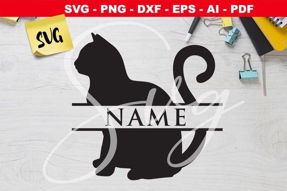 Download Cat Svg Monogram Split Monogram Svg Cat Svg Kitty Svg Etsy PSD Mockup Templates