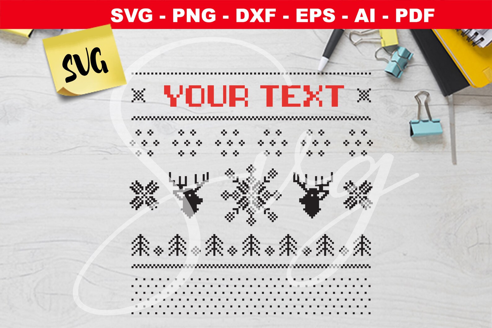 Custom Ugly Christmas Sweater SVG Cricut Instant Download | Etsy