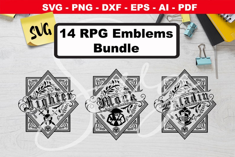 Download DnD svg RPG Class Emblem Bundle svg rpg games D&D dice | Etsy