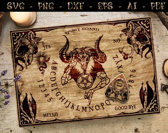 Spirit Board & Planchette SVG: Gothic Talking Board Game (Digital File)