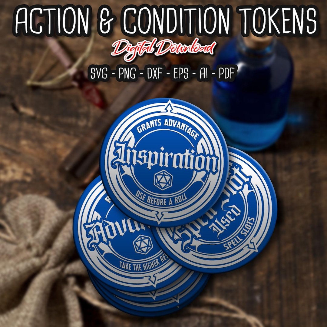 D&D Action Condition Tokens: RPG Game Tracker (digital Download) - Etsy