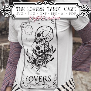 The lovers tarot card SVG, Skeleton Love V3, Tarot card svg, the lovers svg, mystic svg, valentine svg, Astrology, Gothic Cricut, Cut Files