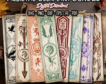 Medieval Bookmark Bundle: Fantasy SVG Designs (Digital Files)