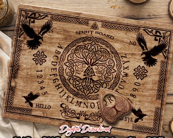 Celtic Tree of Life Spirit Board & Planchette SVG: Gothic Occult Decor (Digital file)