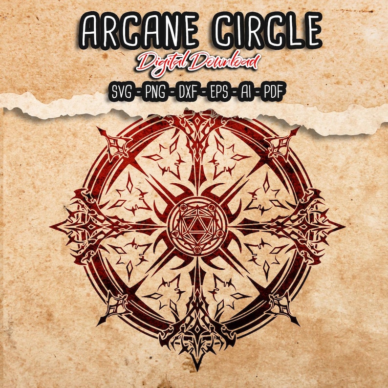 Arcane Magic Circle SVG: Fantasy RPG Symbol (digital File) - Etsy