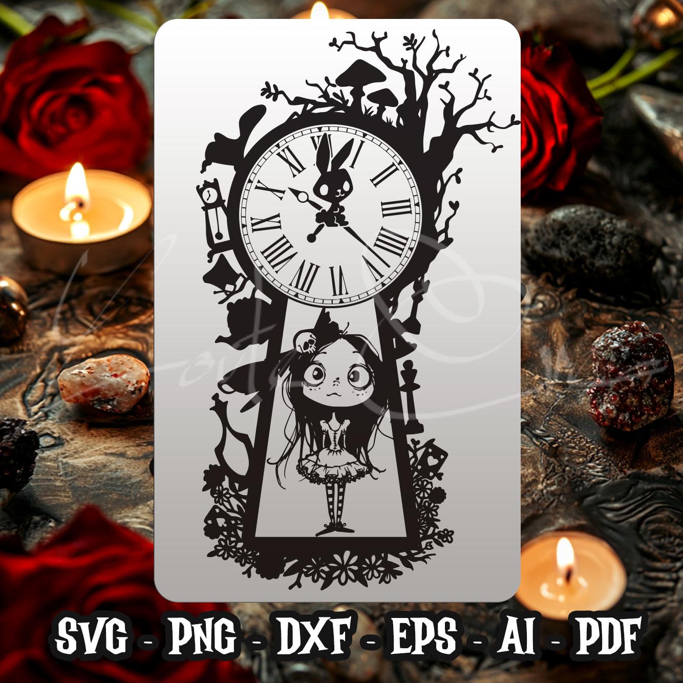 Dark Alice in Wonderland SVG: Through the Keyhole, Gothic