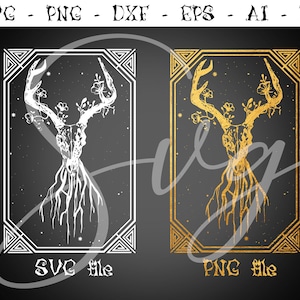 Orakel Deck SVG, Orakel Karten, Mystic svg, White Stag Skull svg, tarot svg, Gothic Cricut, Cut Files