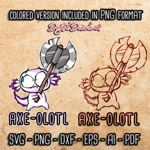 Axolotl SVG & Clipart, Gamer Axolotl svg, süßes Axolotl PNG, D20, lustiges Axolotl, Rpg-Spiele, nerdiges Axolotl Schneidedatei