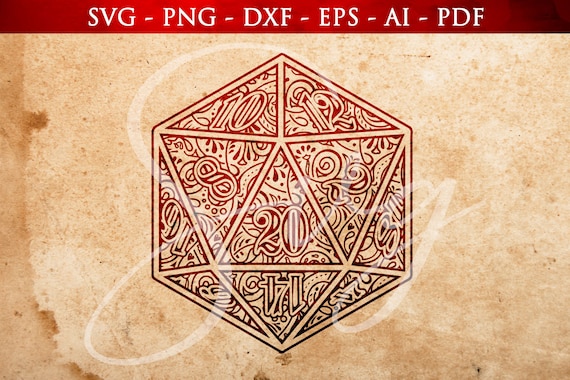 D20 Dice SVG: Polyhedral RPG Clip Art (Digital Files)