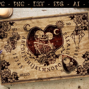 Spirit Board SVG: Skeleton Lovers, Gothic Occult Design (Digital File)