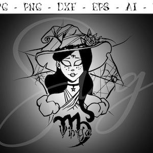 Virgo Witchy Signo del zodiaco svg, Signos de astrología svg, Símbolos del zodiaco svg, Signos de constelación, Horóscopo, místico svg, Cricut gótico
