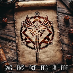Paladin Magie Kreis Emblem SVG, D20 svg, RPG Polyedrischen Würfel svg, Rollenspiel svg, Würfel, Cricut und Silhouette Cut Files