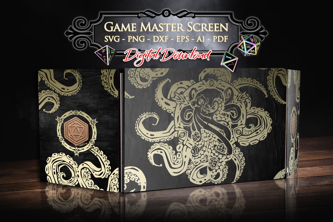 Game Master Screen Svg, Kraken Dices Svg, Rpg Games Svg, Game Master ...
