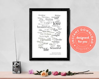 Elbow, One Day Like This, Song Lyrics Poster | Typography Print