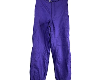 Serac Ski Pants Vintage Thinsulate Women's Sz 6 Purple Nylon High Waist Belted