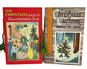 Christmas Story Books Vintage 1954 Lot of 2 F. C. Owen Samples Rare Find USA