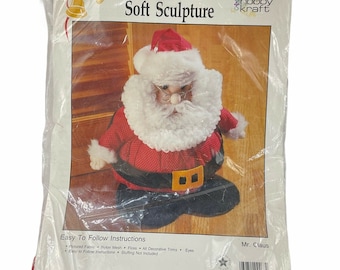 Hobby Kraft Decorative Soft Sculpture Sewing Kit Santa Vtg  Mr Claus #9267 New