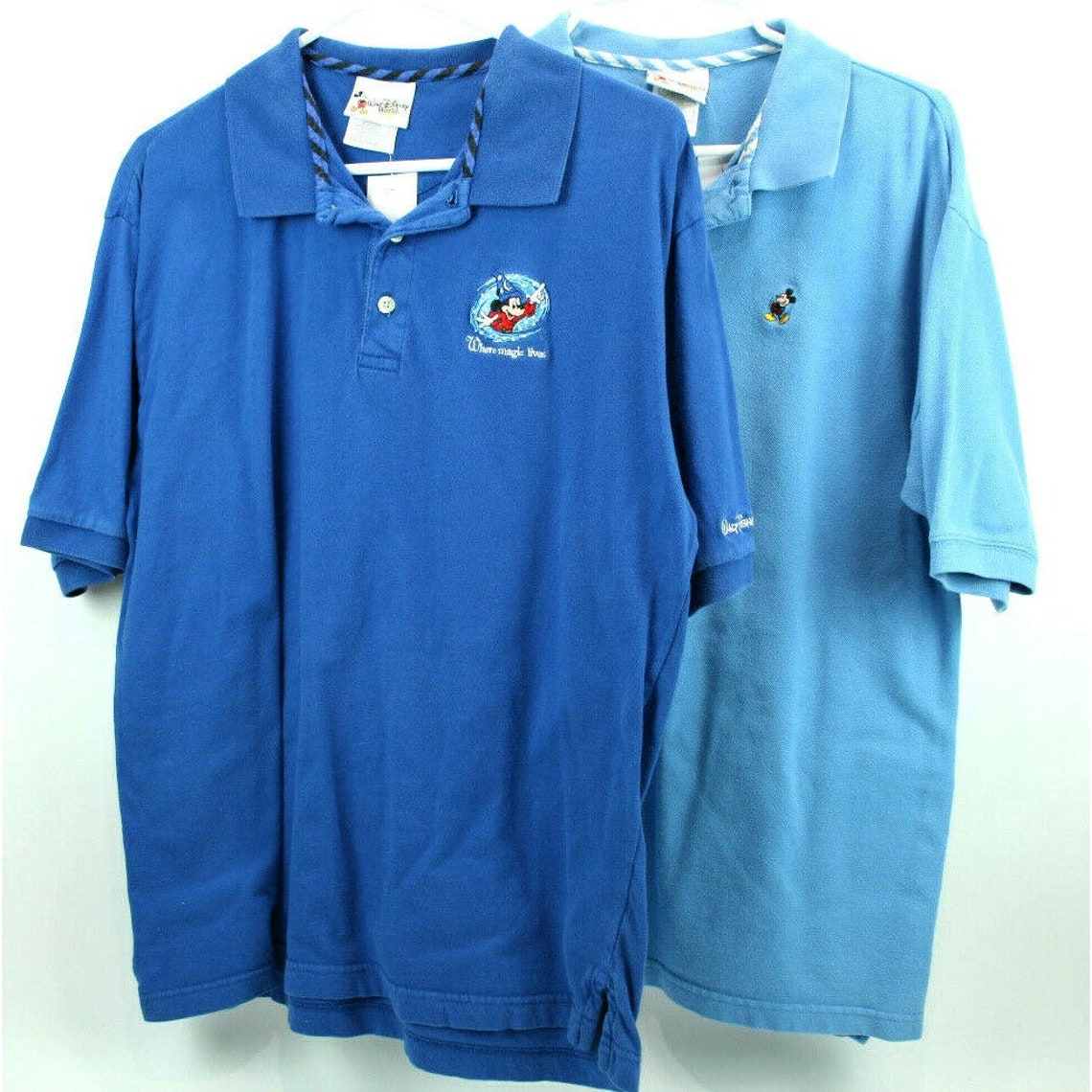 Walt Disney World mens Sz S Blue Polo 2 shirts Disney Theme Etsy.de