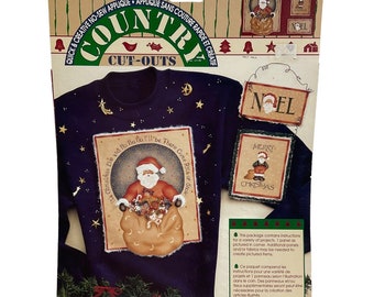 Daisy Kingdom Iron on Transfer Christmas #19129 Country Santa Vintage NOS 1996