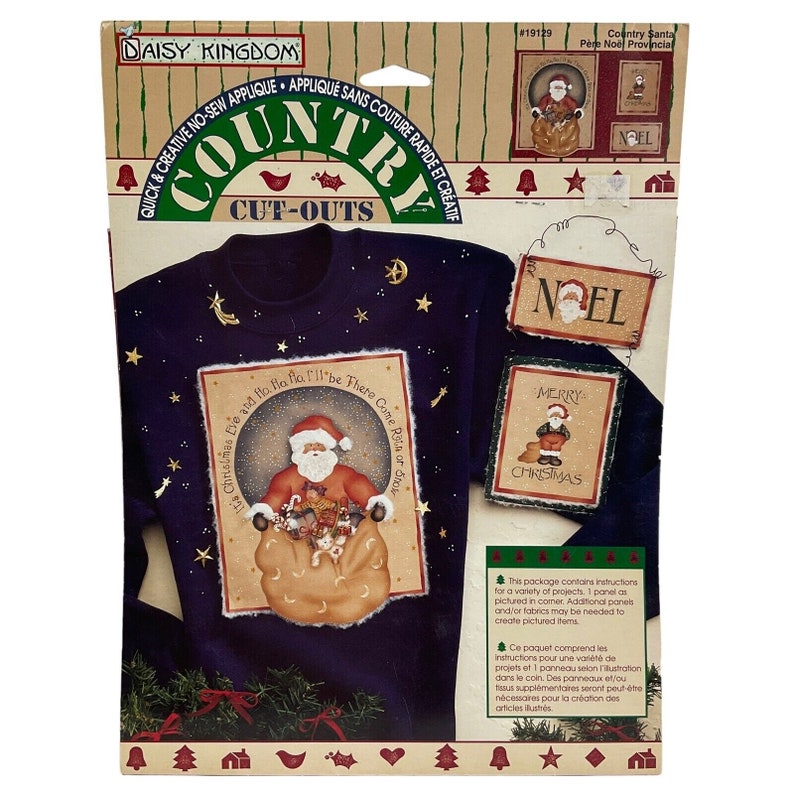 Daisy Kingdom Iron on Transfer Christmas 19129 Country Santa Etsy