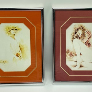 Vintage Sara Moon Framed Art Prints 1980s Lithograph Artwork