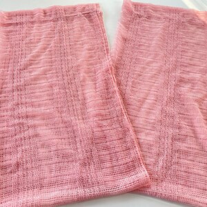 Vintage 1980s Pink Curtain, Sheer Mesh Net Panel, Small Window, Kitchen ...