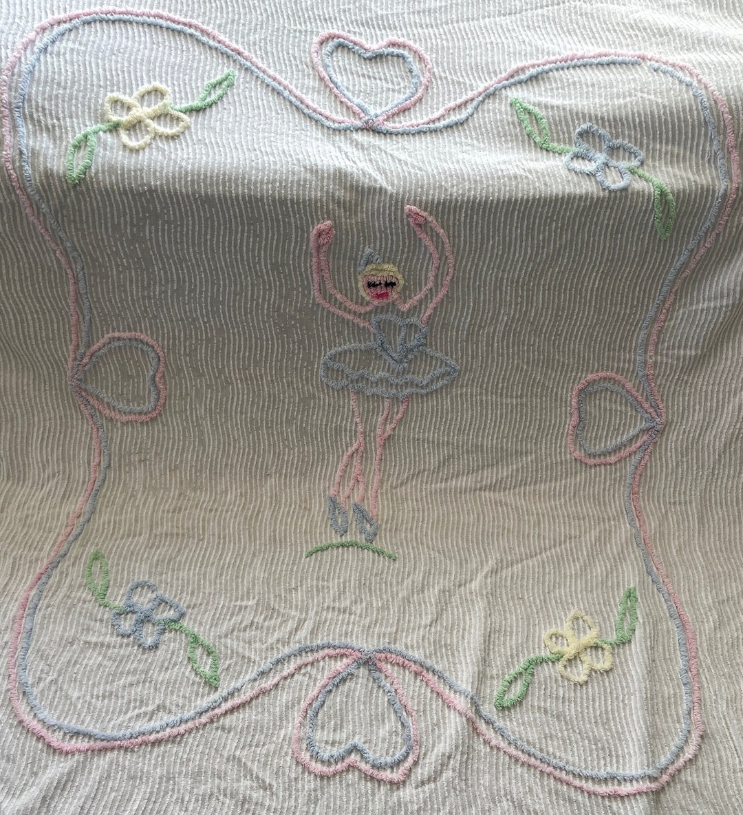 Chenille Bedspread Vintage Bedspread Ballerina Chenille Etsy