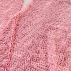 Vintage 1980s Pink Curtain, Sheer Mesh Net Panel, Small Window, Kitchen ...
