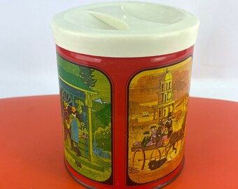 Vintage kitchen tin, Proctor and Gamble shortening tin, 60s kitchen storage, food container, craft or office decor