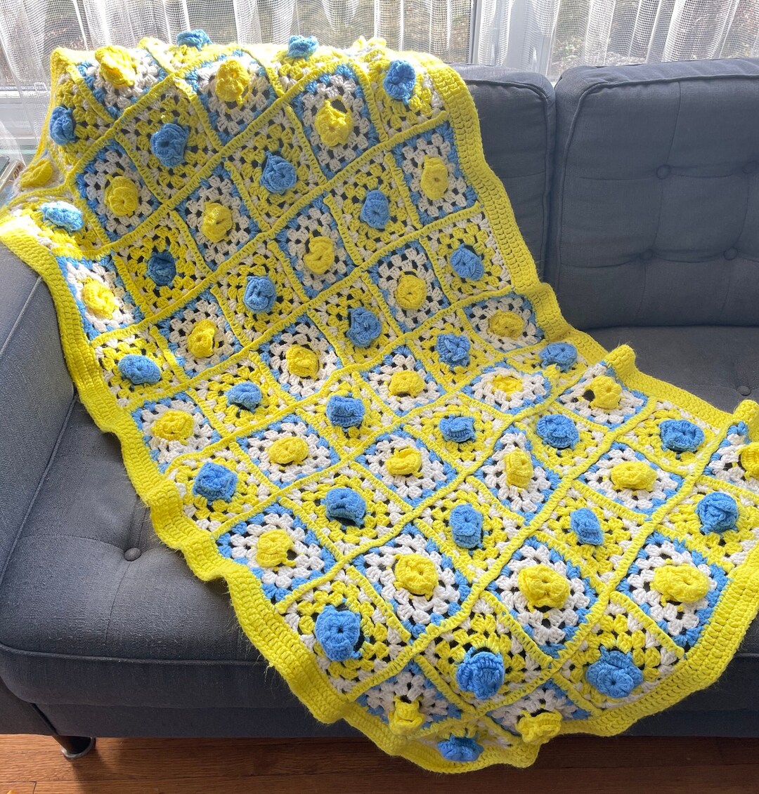 Vintage Throw Granny Square Throw Granny Square Afghan Etsy