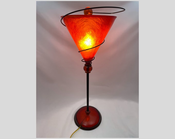 Martini Lamp, Vintage Berman Cocktail Lamp, Fiberglass Shade Cocktail