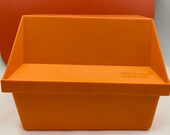 Vintage Betty Crocker recipe box EMPTY , vintage recipe holder, vintage organizer, orange organizer