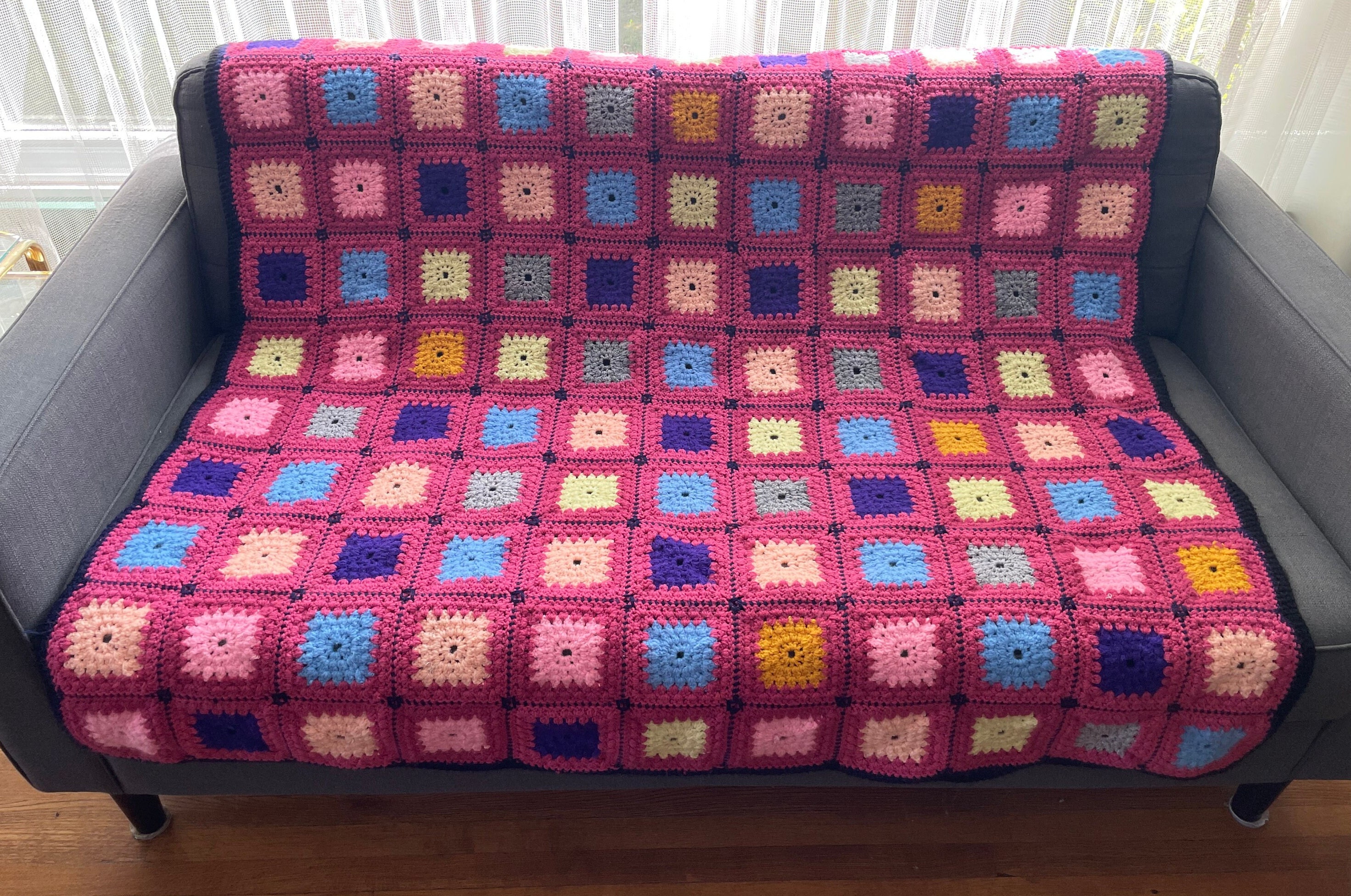 Vintage Throw Granny Square Throw Granny Square Afghan Etsy Canada