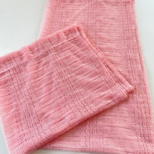 Vintage 1980s Pink Curtain, Sheer Mesh Net Panel, Small Window, Kitchen ...